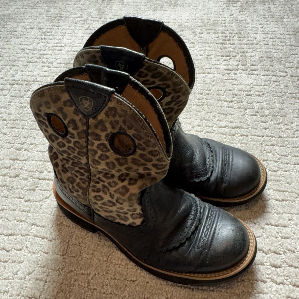 Ariat Fatbaby Women 8 Leopard Print Roper Cowgirl Boots 10010918